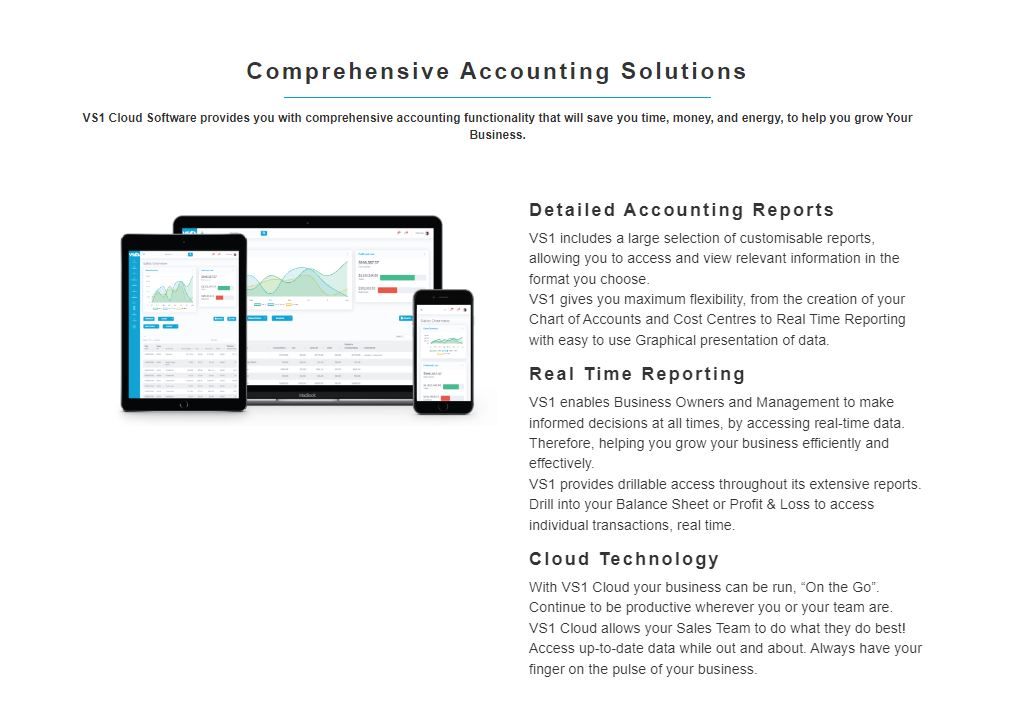 screenshot of VS1 Cloud